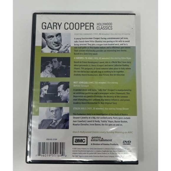 AMC Gary Cooper Hollywood Classics (DVD, 2003, 2-Disc 4 Movie Set) - Picture 2 of 3